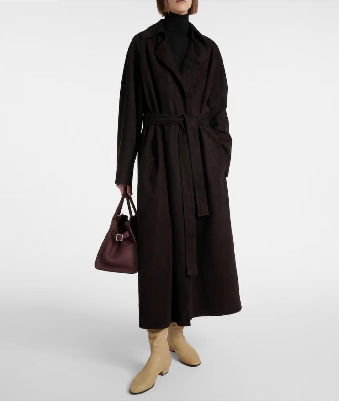 THE ROW Коричневое замшевое пальто, фото 2