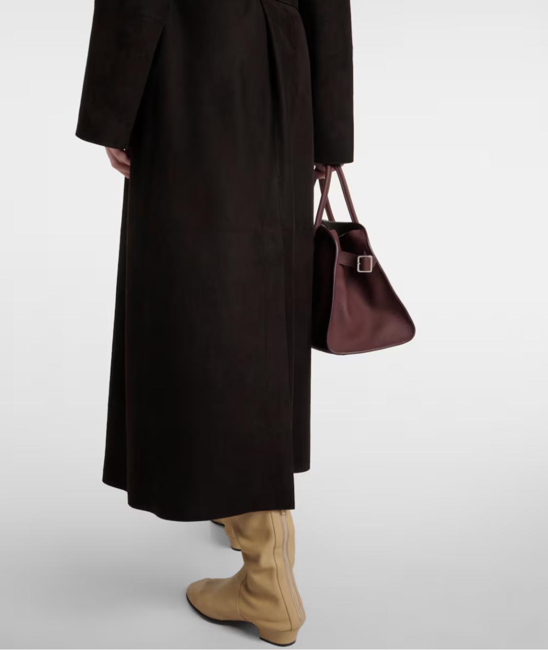 THE ROW Коричневое замшевое пальто, фото 5