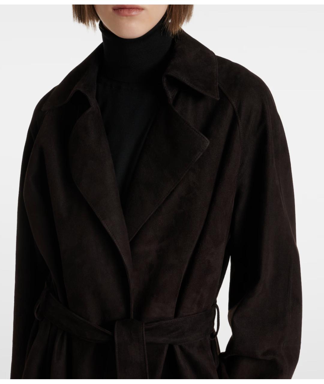 THE ROW Коричневое замшевое пальто, фото 4