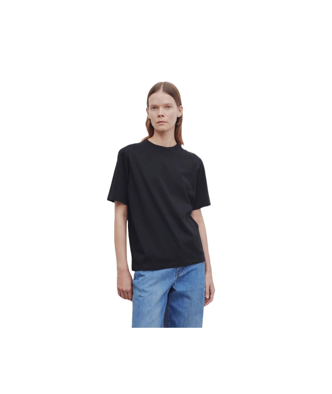 THE ROW Черная хлопковая футболка, фото 3