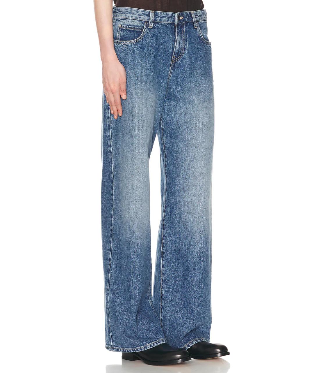 THE ROW Голубые хлопковые прямые джинсы, фото 3