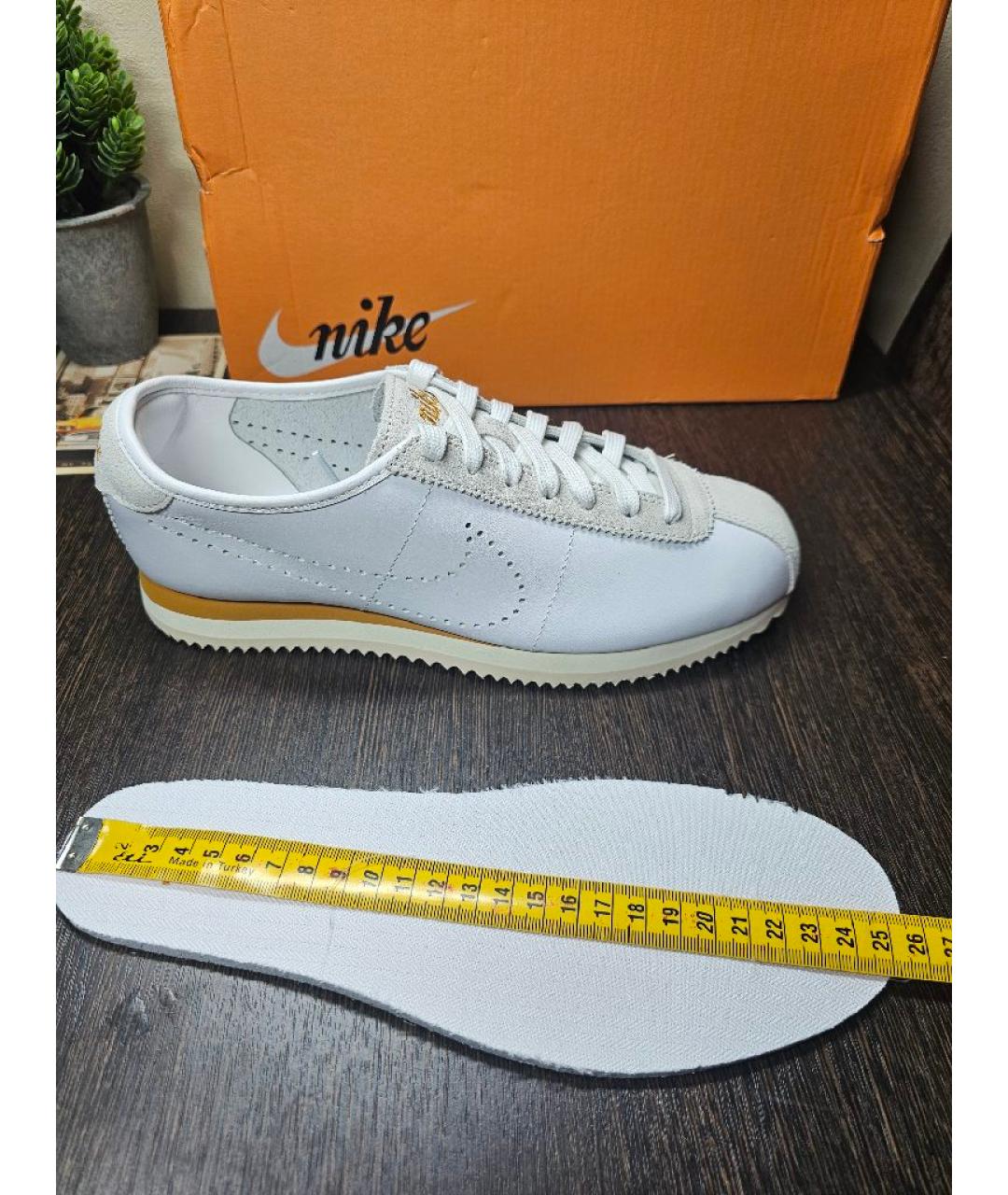 NIKE Белые кожаные кроссовки, фото 2