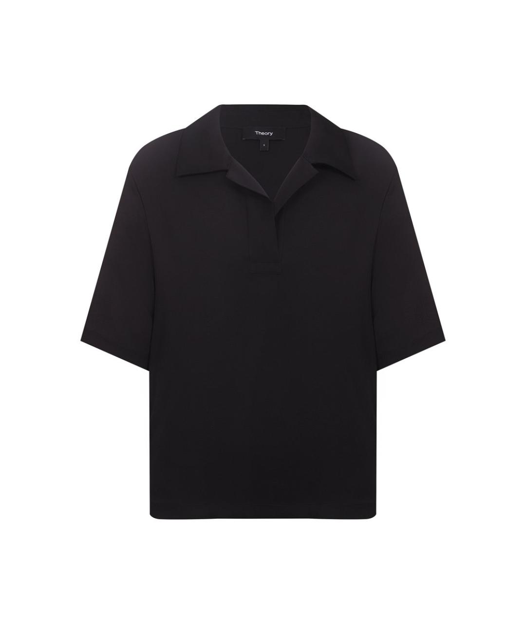 THEORY Черная шелковая блузы, фото 1