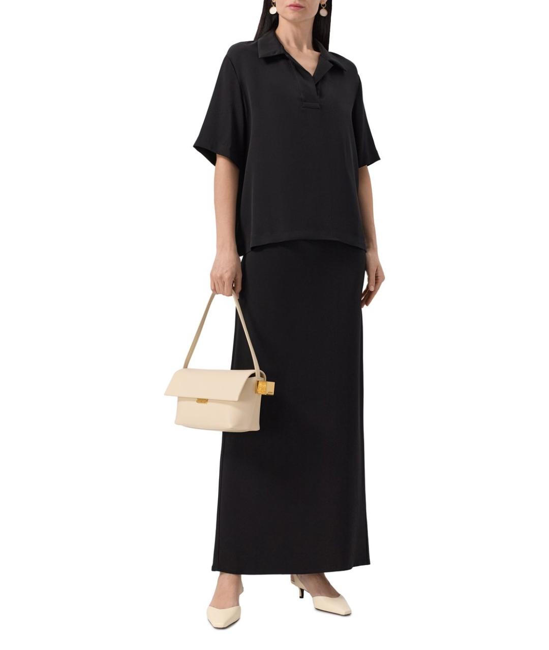 THEORY Черная шелковая блузы, фото 2