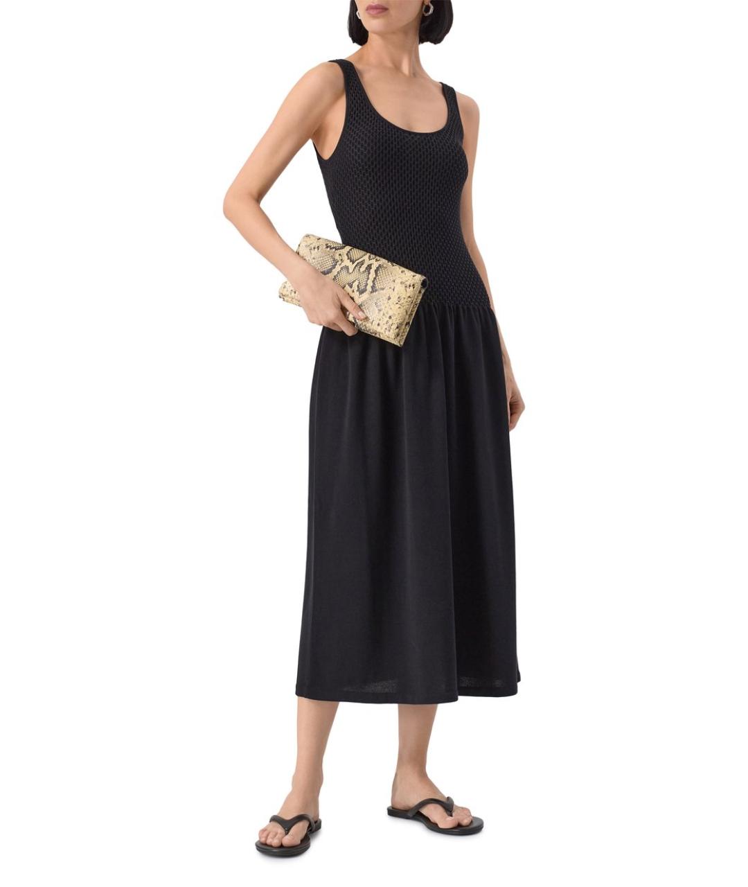 THEORY Черное хлопковое повседневное платье, фото 2