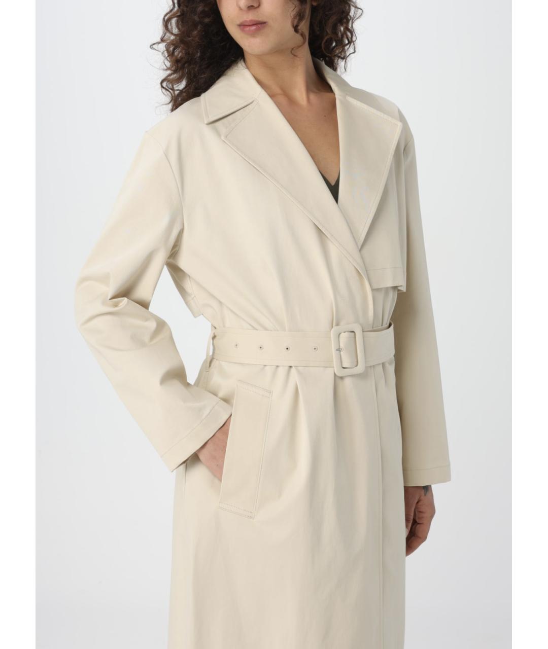 THEORY Бежевый хлопковый тренч/плащ, фото 3