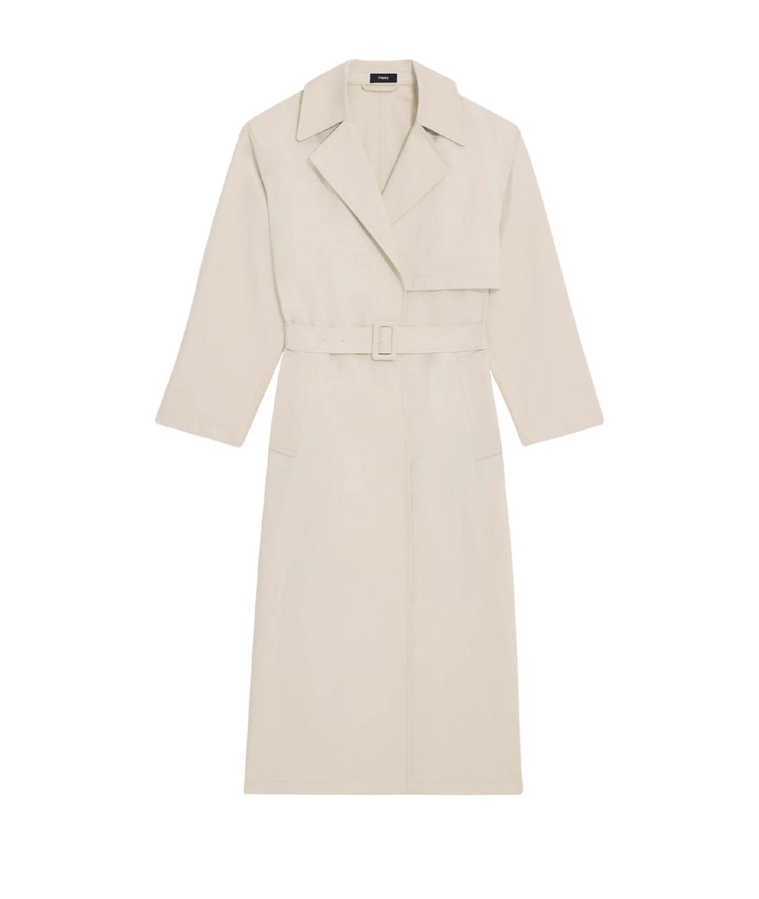 THEORY Бежевый хлопковый тренч/плащ, фото 1