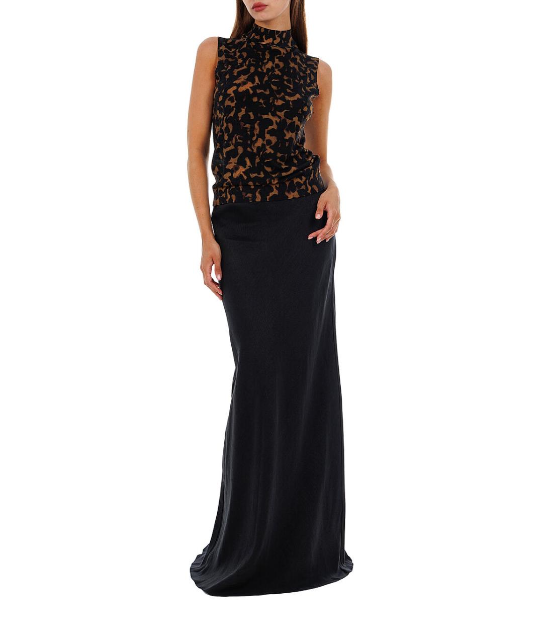 THEORY Черная льняная юбка макси, фото 2