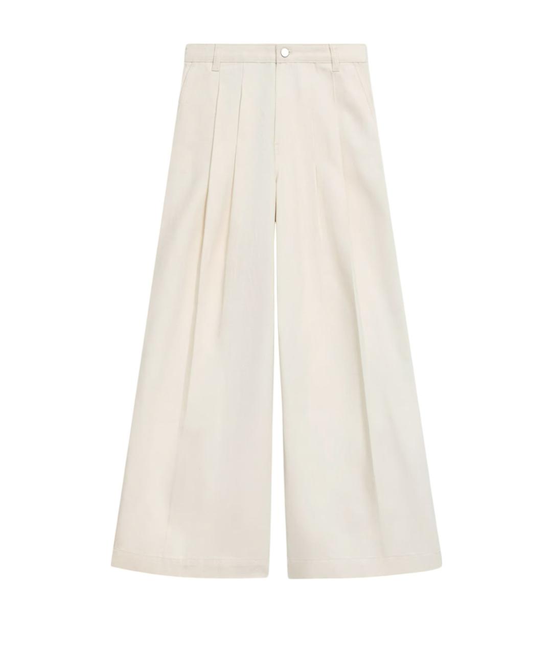 THEORY Белые хлопковые прямые джинсы, фото 1