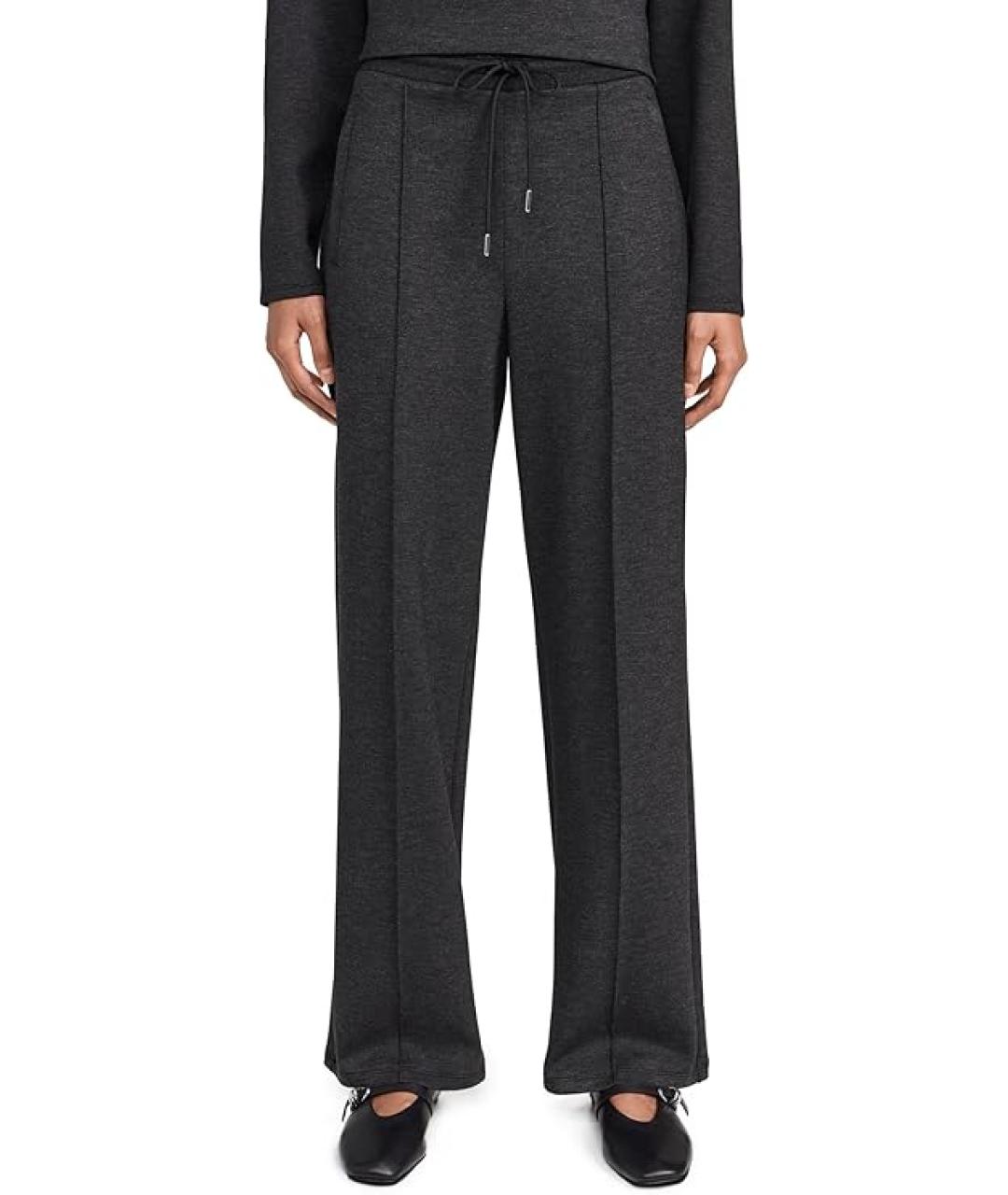 THEORY Серые вискозные прямые брюки, фото 2