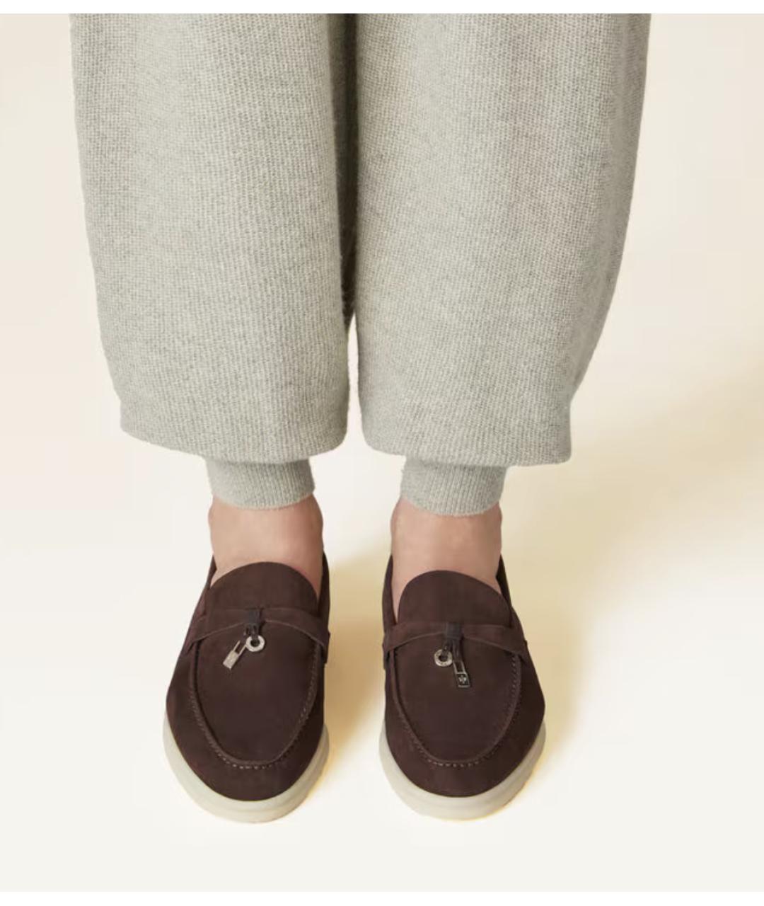 LORO PIANA Коричневые кожаные лоферы, фото 2