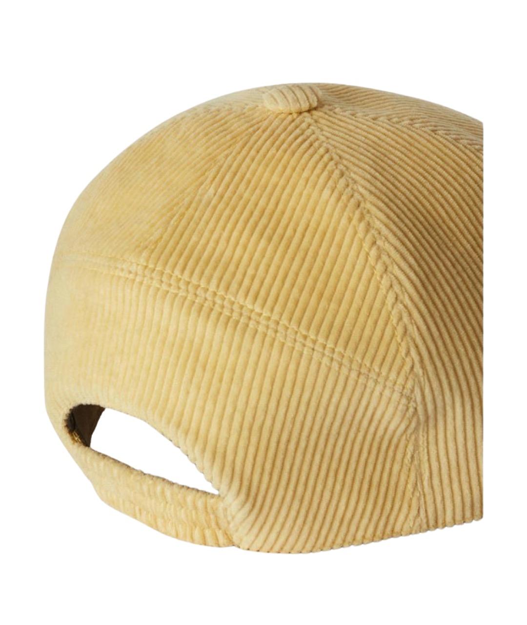 LORO PIANA Желтая кашемировая кепка, фото 2