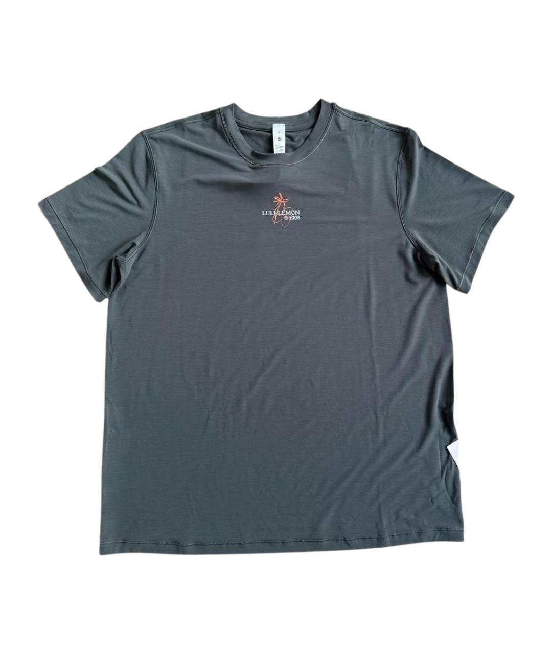 Lululemon Хаки полиэстеровая футболка, фото 1