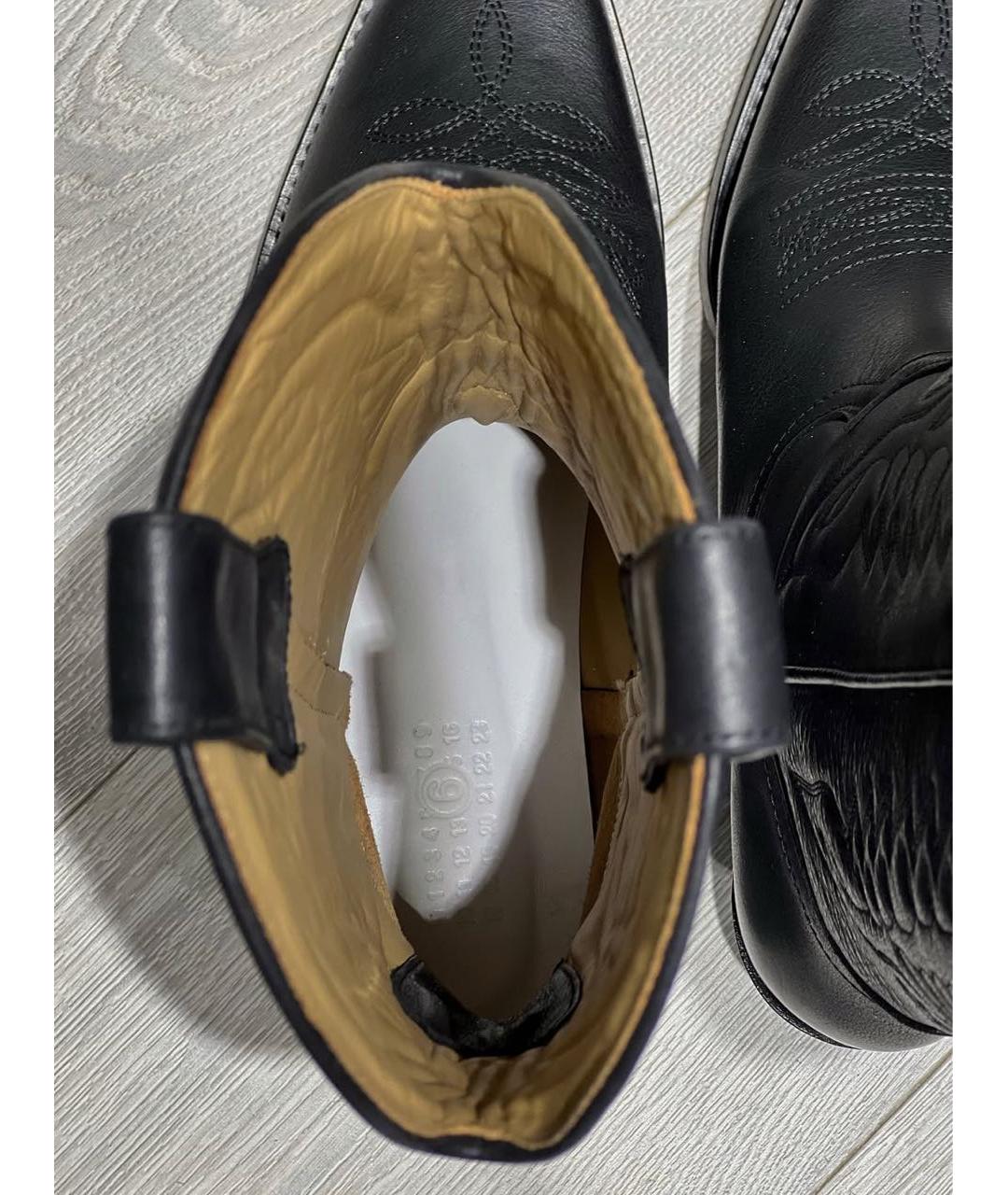 MM6 MAISON MARGIELA Черные кожаные полусапоги, фото 7