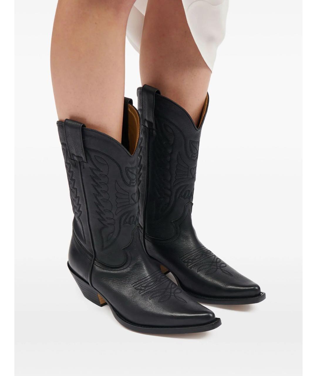 MM6 MAISON MARGIELA Черные кожаные полусапоги, фото 6