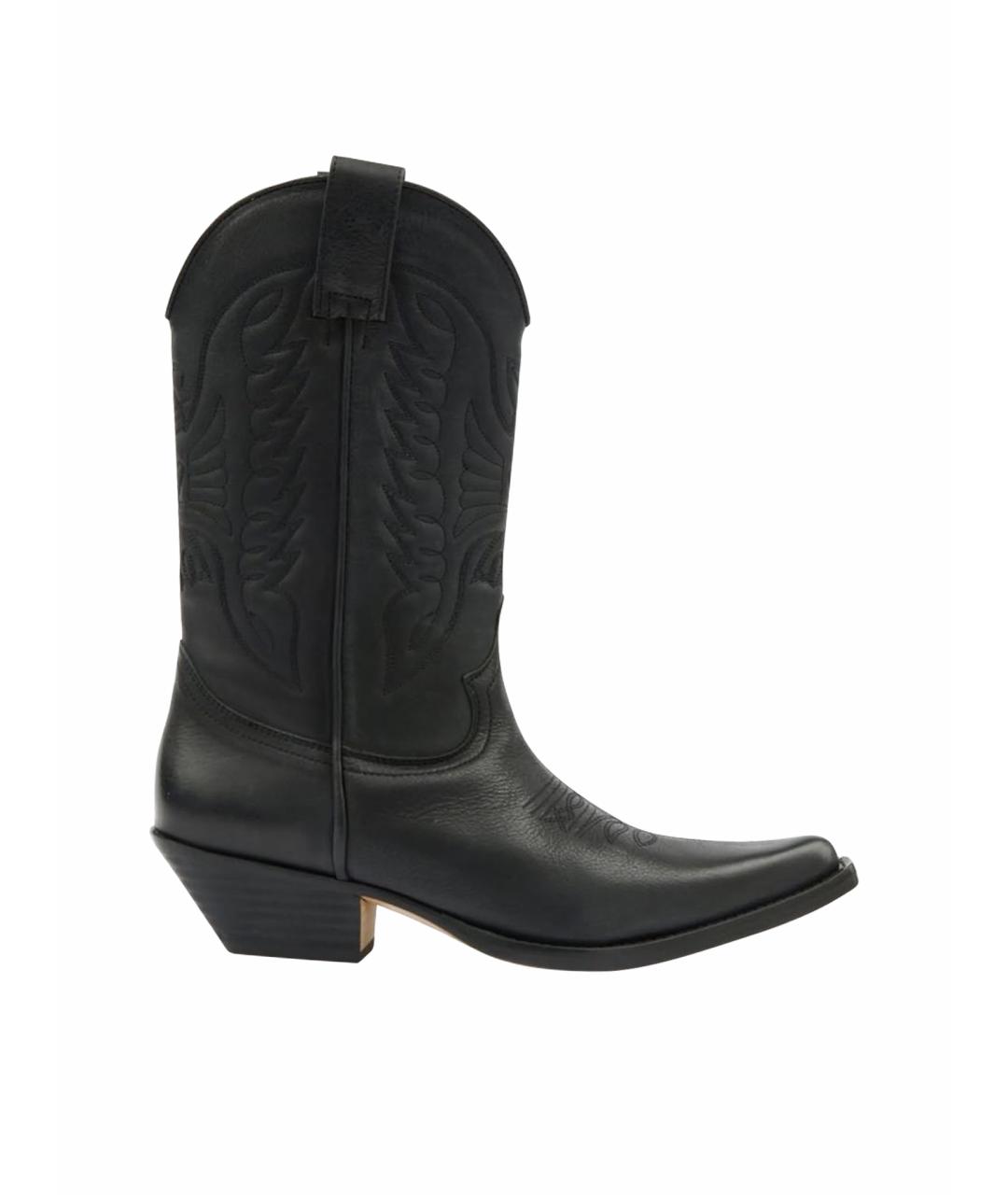 MM6 MAISON MARGIELA Черные кожаные полусапоги, фото 1