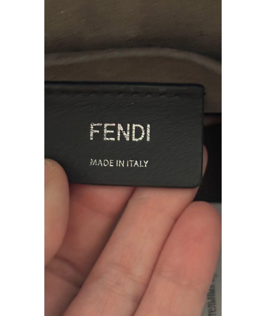 FENDI Черная кожаная сумка через плечо, фото 4