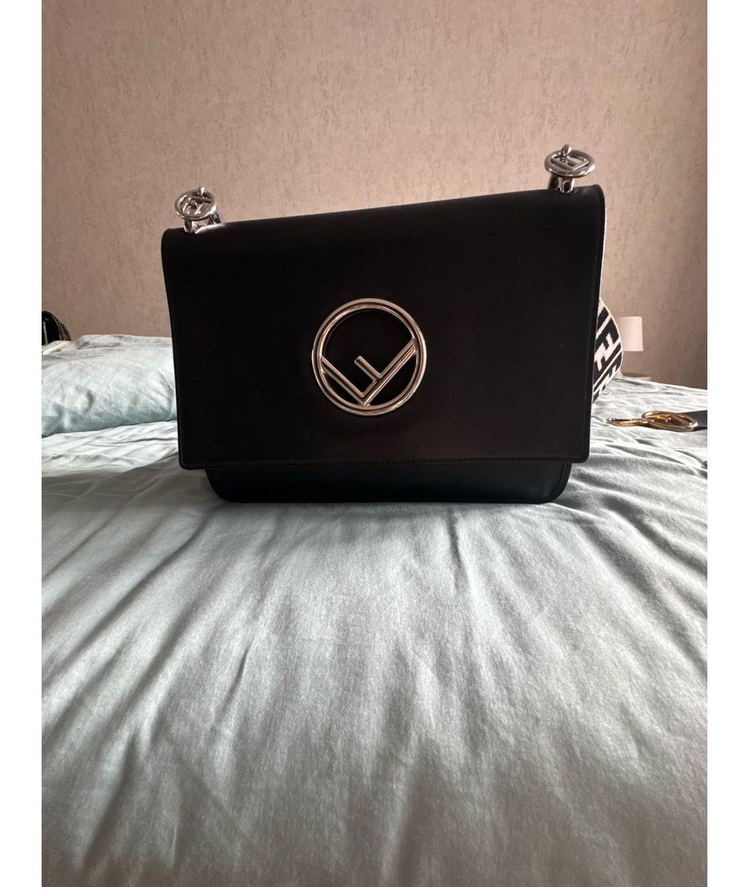 FENDI Черная кожаная сумка через плечо, фото 9