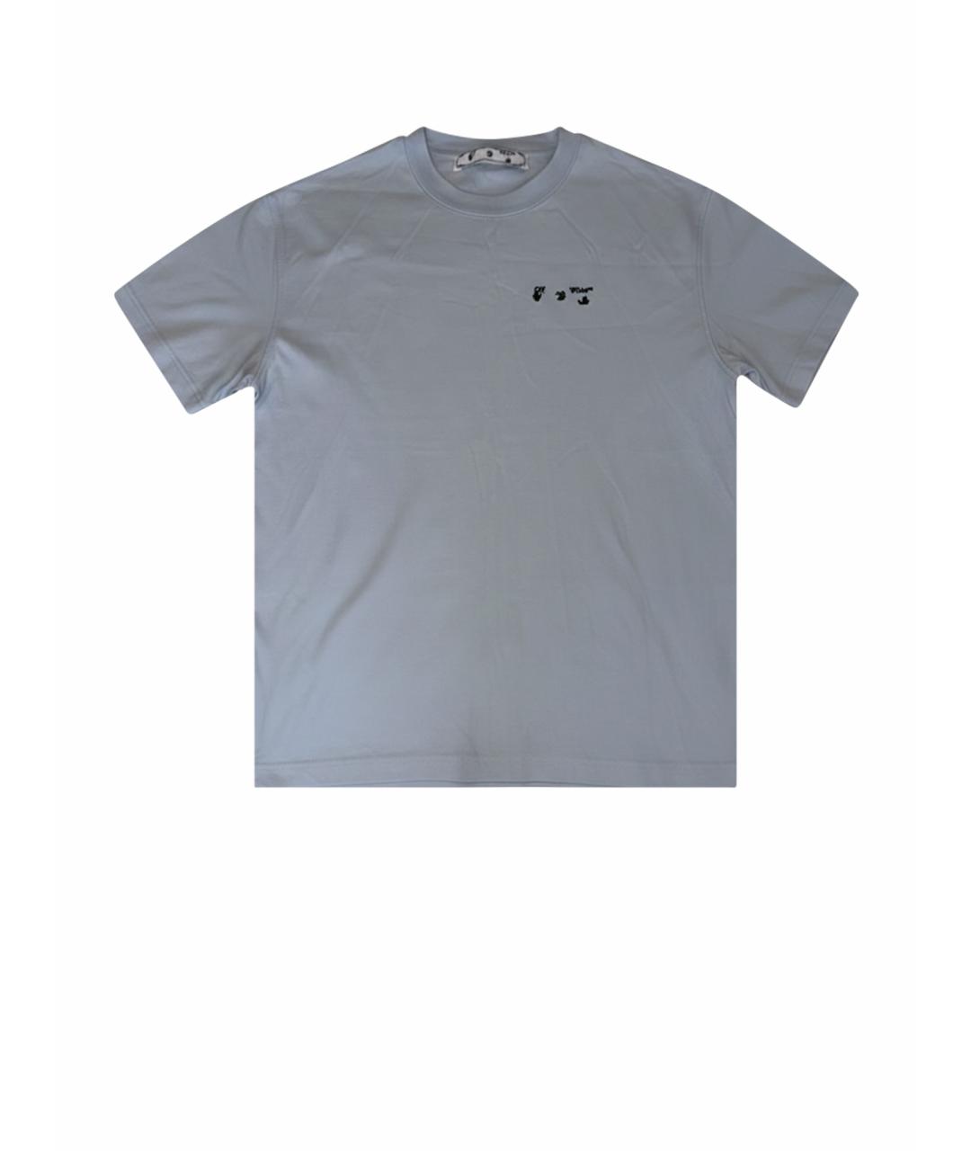 OFF-WHITE Голубая хлопковая футболка, фото 1