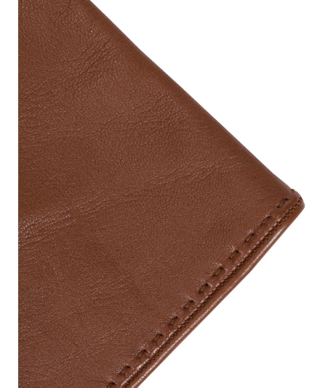 LORO PIANA Коричневые кожаные перчатки, фото 3