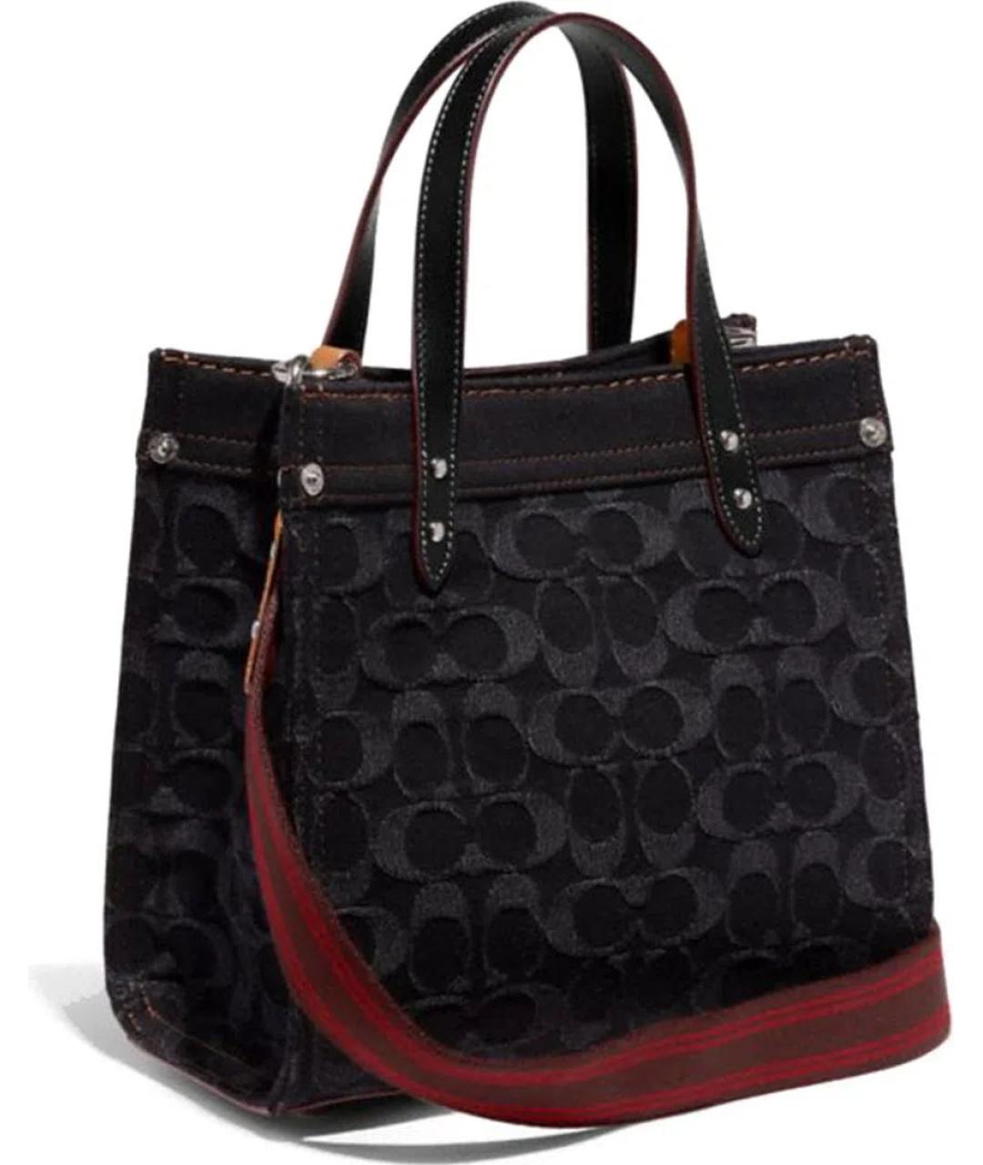 COACH Черная тканевая сумка тоут, фото 8