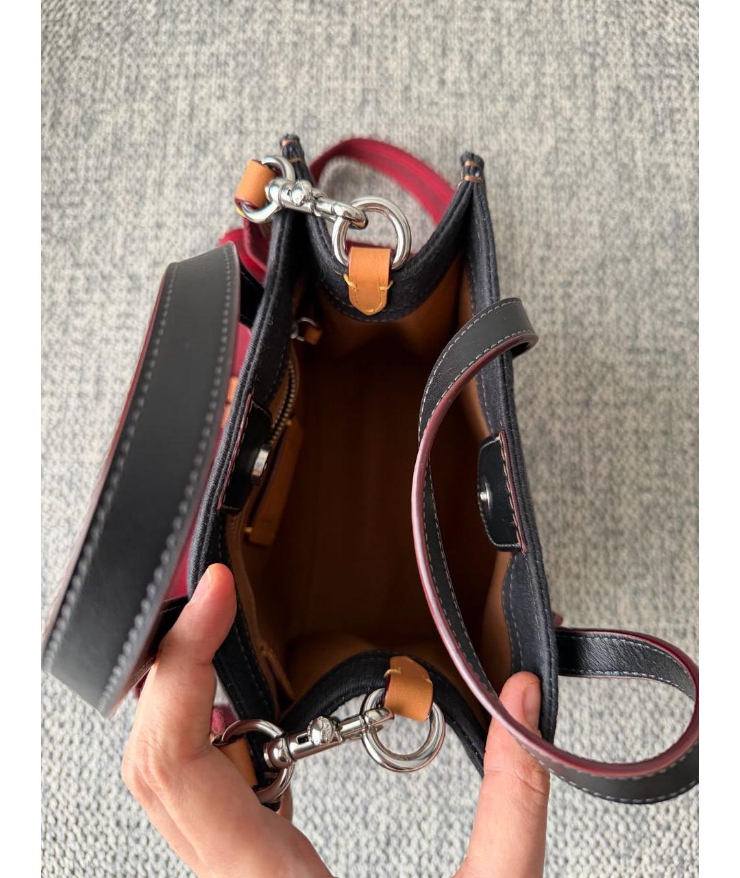 COACH Черная тканевая сумка тоут, фото 4