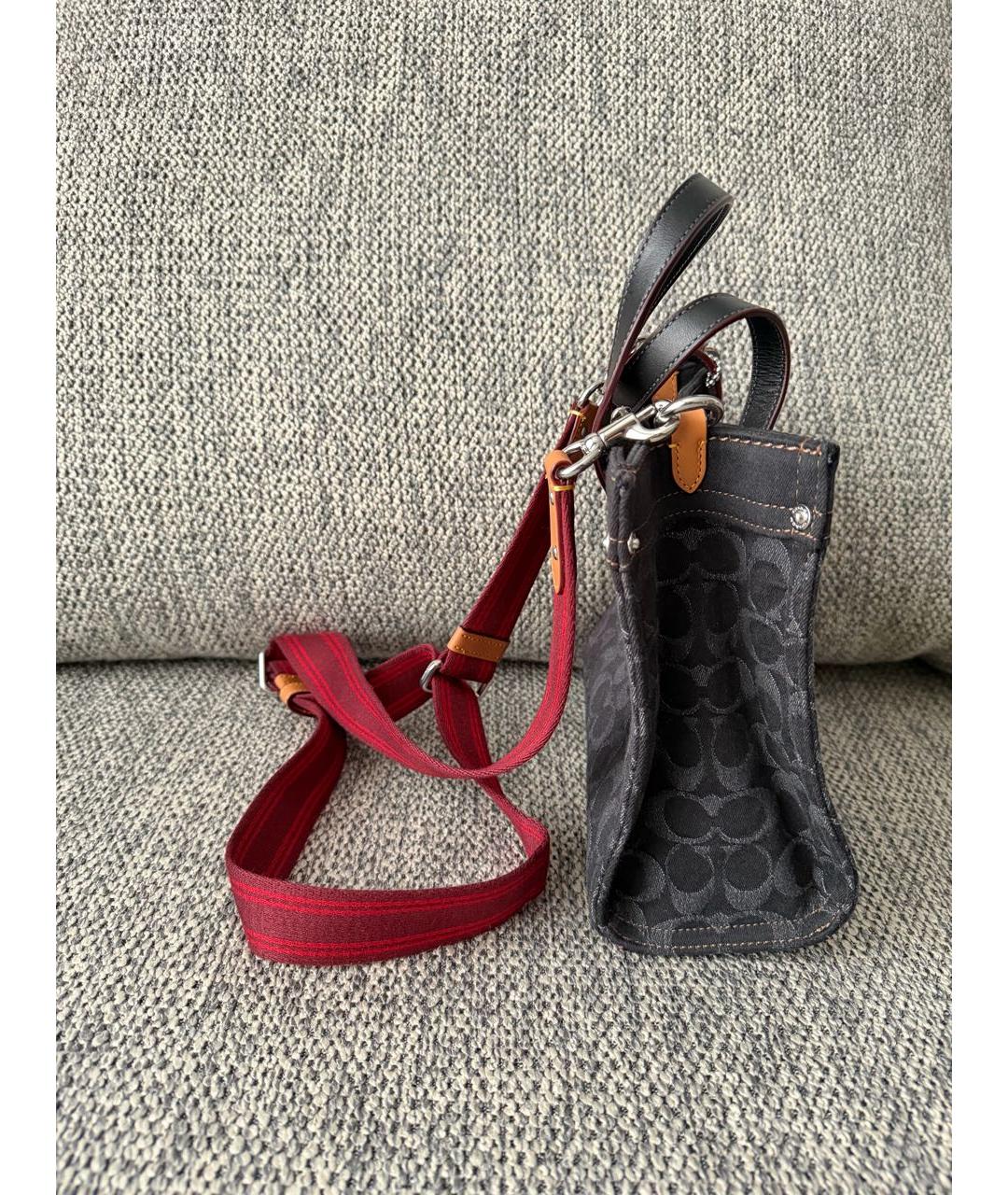 COACH Черная тканевая сумка тоут, фото 2