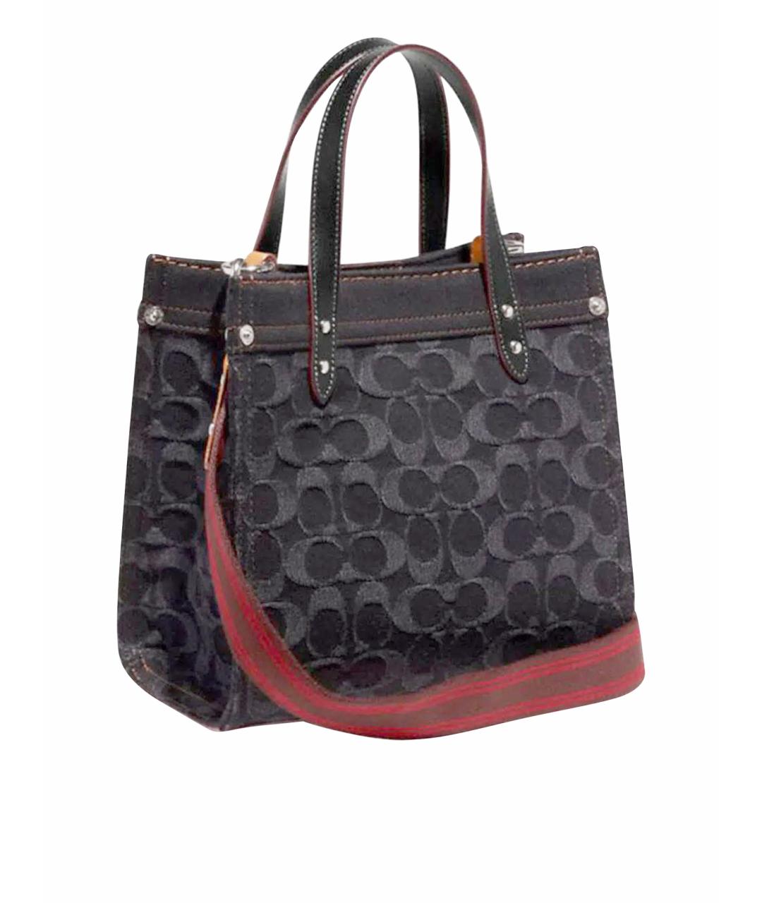 COACH Черная тканевая сумка тоут, фото 9