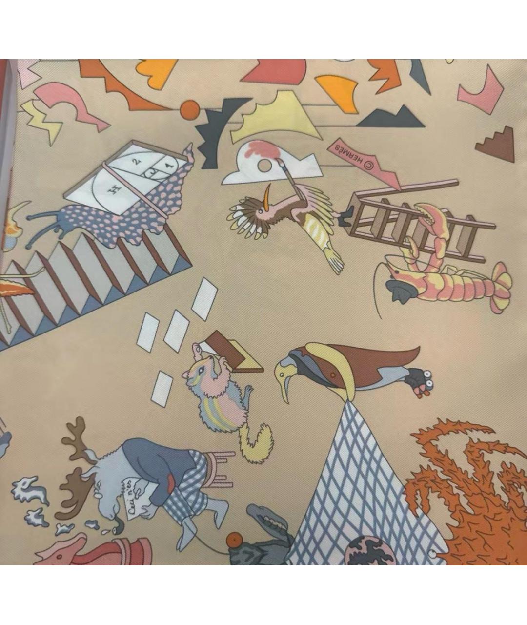 HERMES Мульти шелковый платок, фото 4