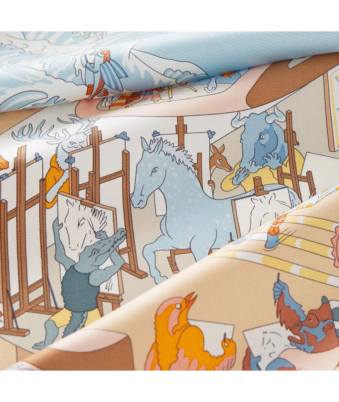 HERMES Мульти шелковый платок, фото 3