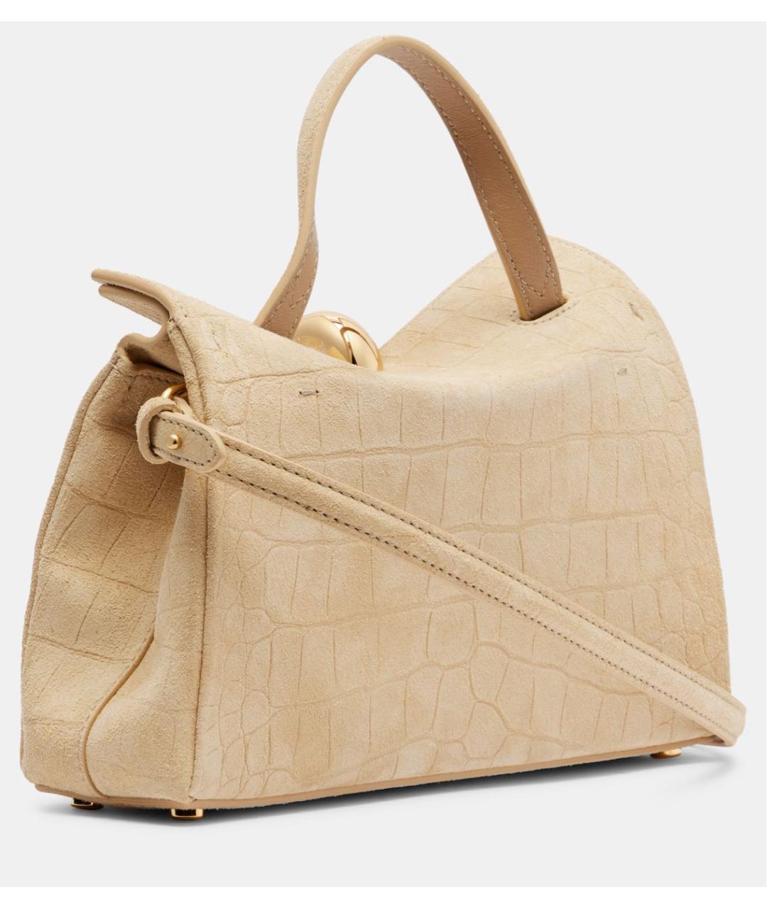 JACQUEMUS Бежевая замшевая сумка тоут, фото 2