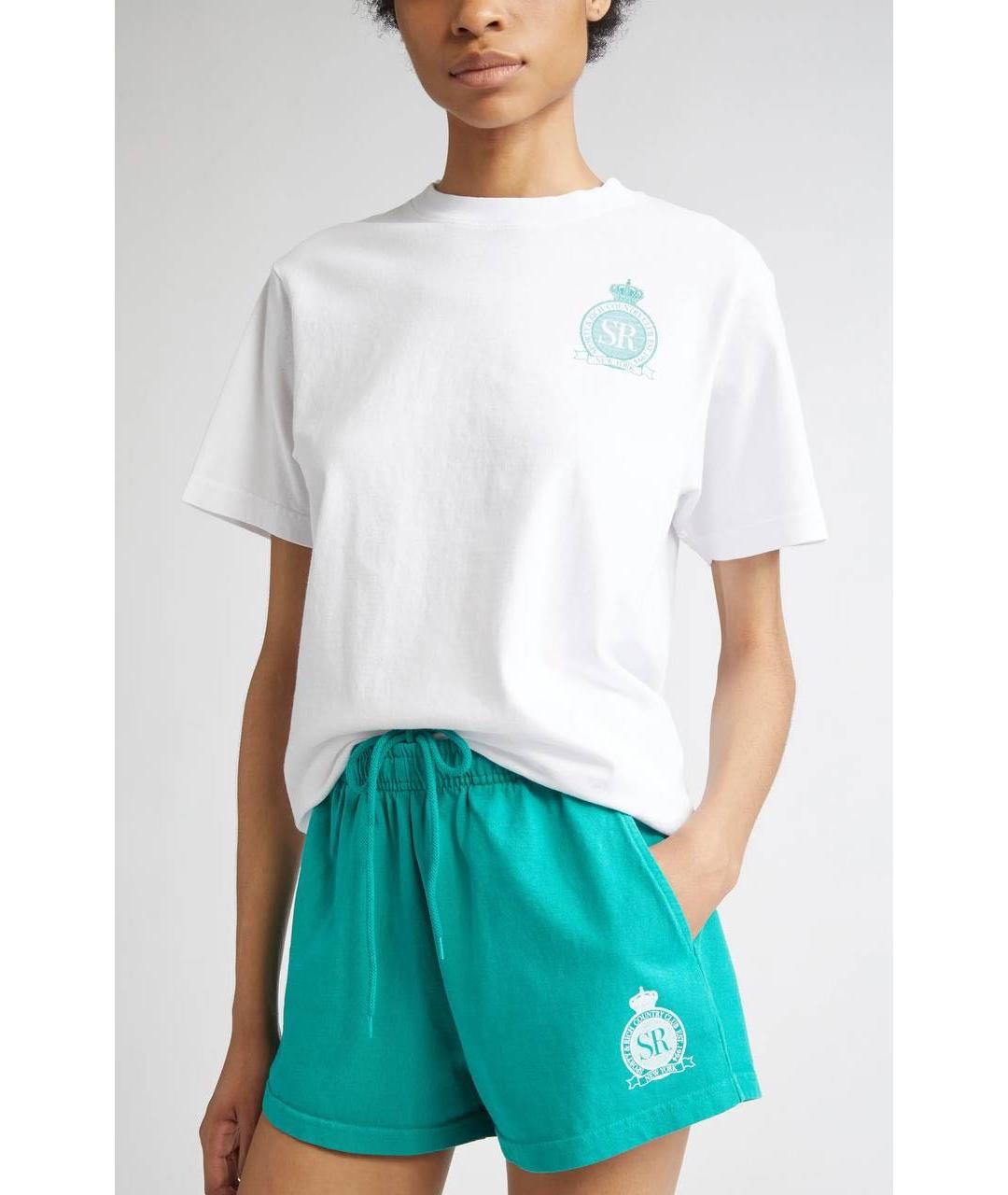 SPORTY AND RICH Белая хлопковая футболка, фото 3