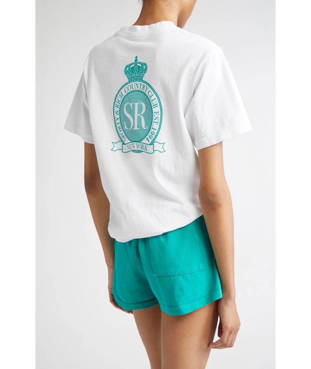 SPORTY AND RICH Белая хлопковая футболка, фото 2