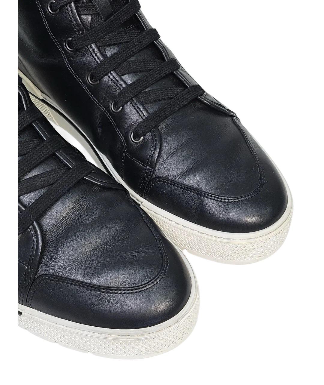 HERMES Черные кожаные высокие кроссовки / кеды, фото 6