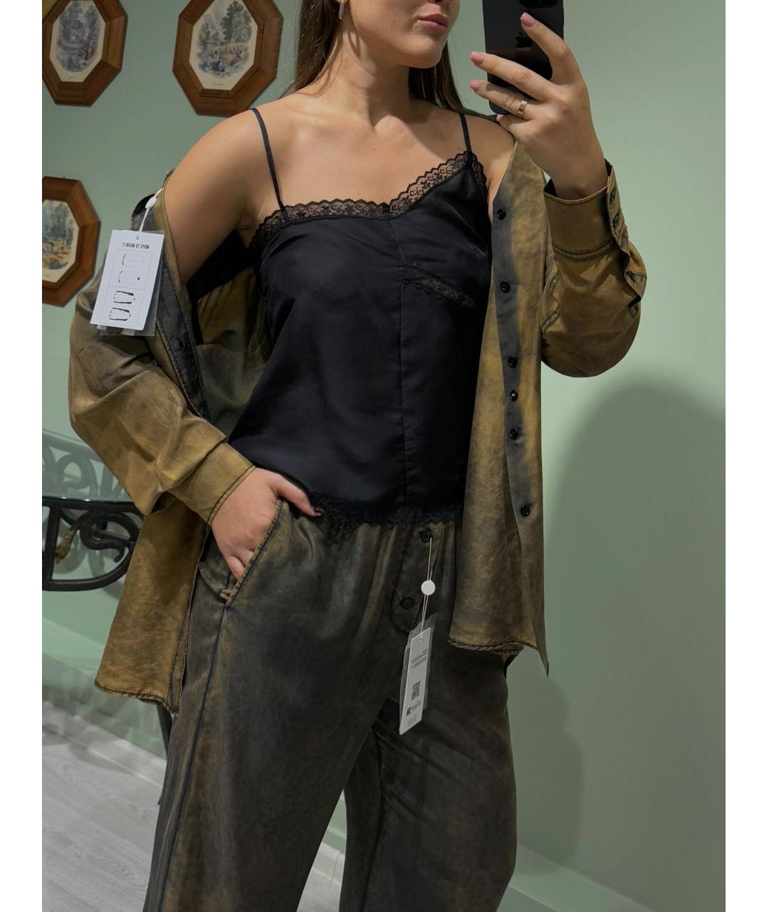 MM6 MAISON MARGIELA Черная шелковая майка, фото 7