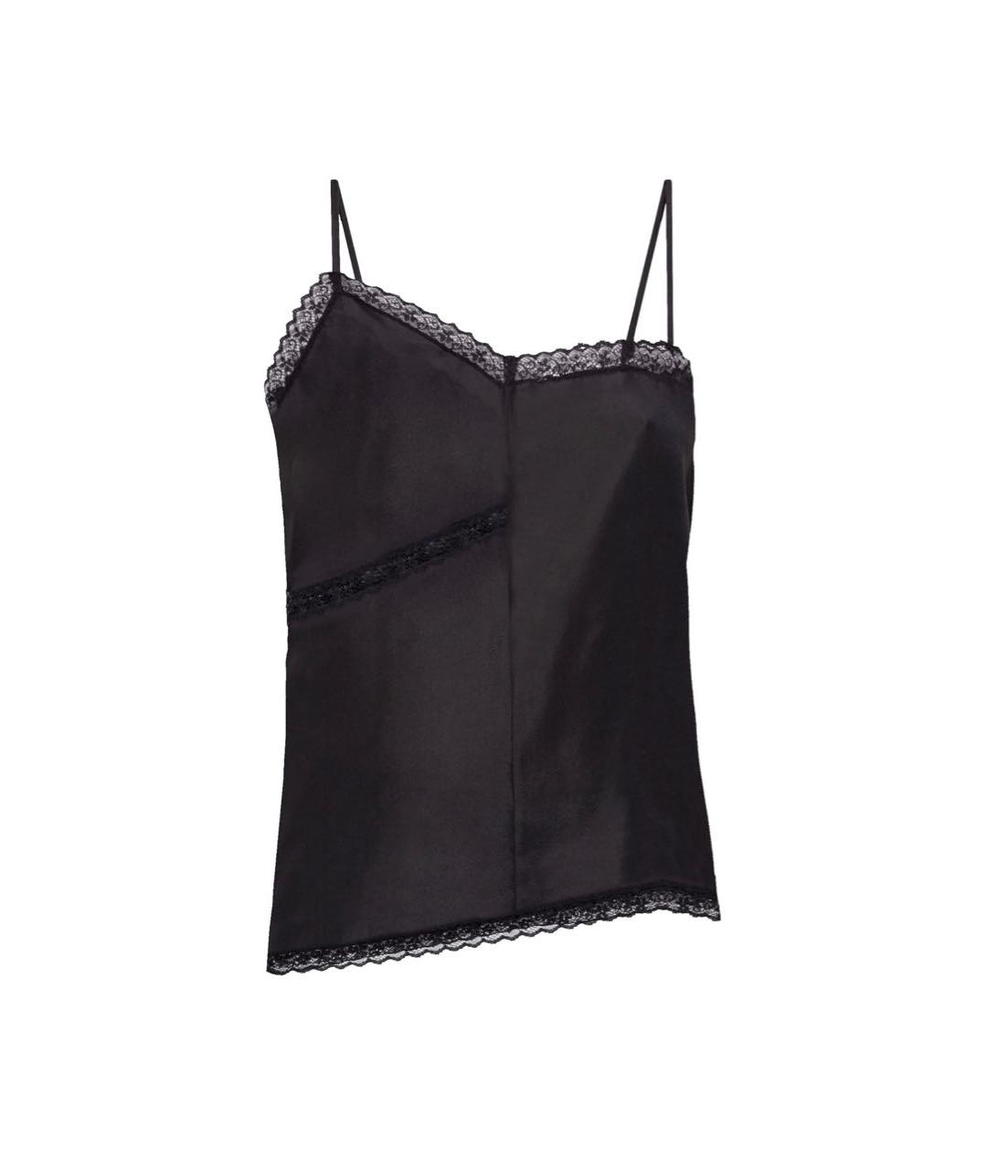 MM6 MAISON MARGIELA Черная шелковая майка, фото 6