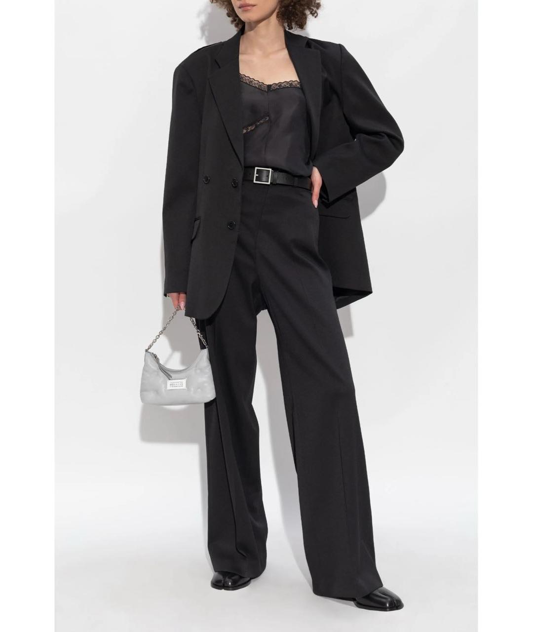 MM6 MAISON MARGIELA Черная шелковая майка, фото 4