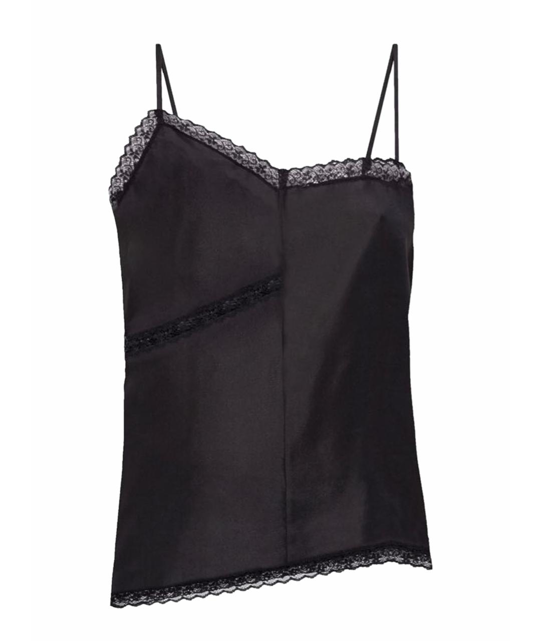 MM6 MAISON MARGIELA Черная шелковая майка, фото 1