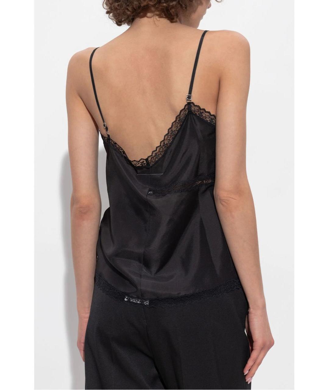 MM6 MAISON MARGIELA Черная шелковая майка, фото 3