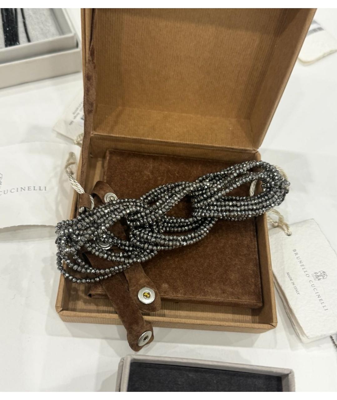 BRUNELLO CUCINELLI Серый браслет, фото 4