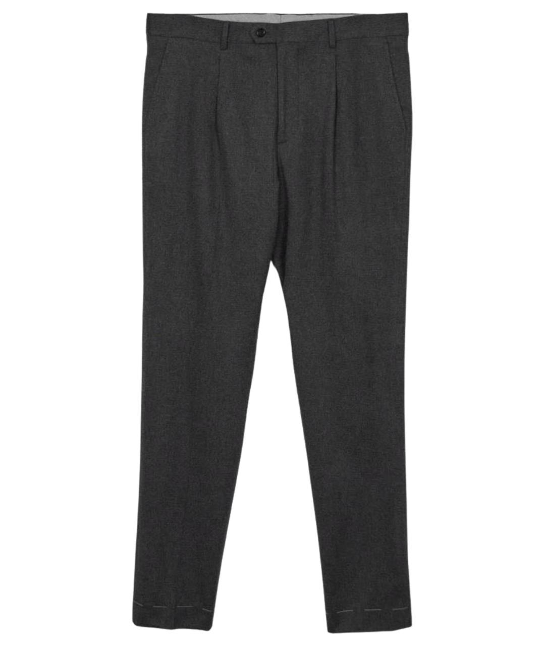 BRUNELLO CUCINELLI Серые шерстяные повседневные брюки, фото 1