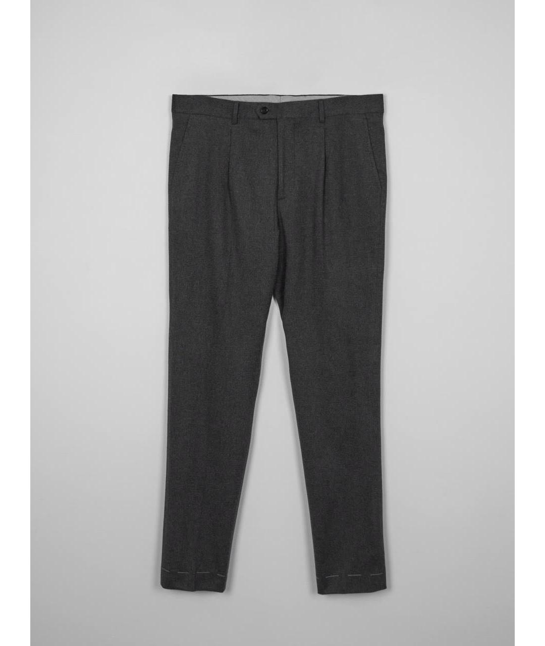 BRUNELLO CUCINELLI Серые шерстяные повседневные брюки, фото 8