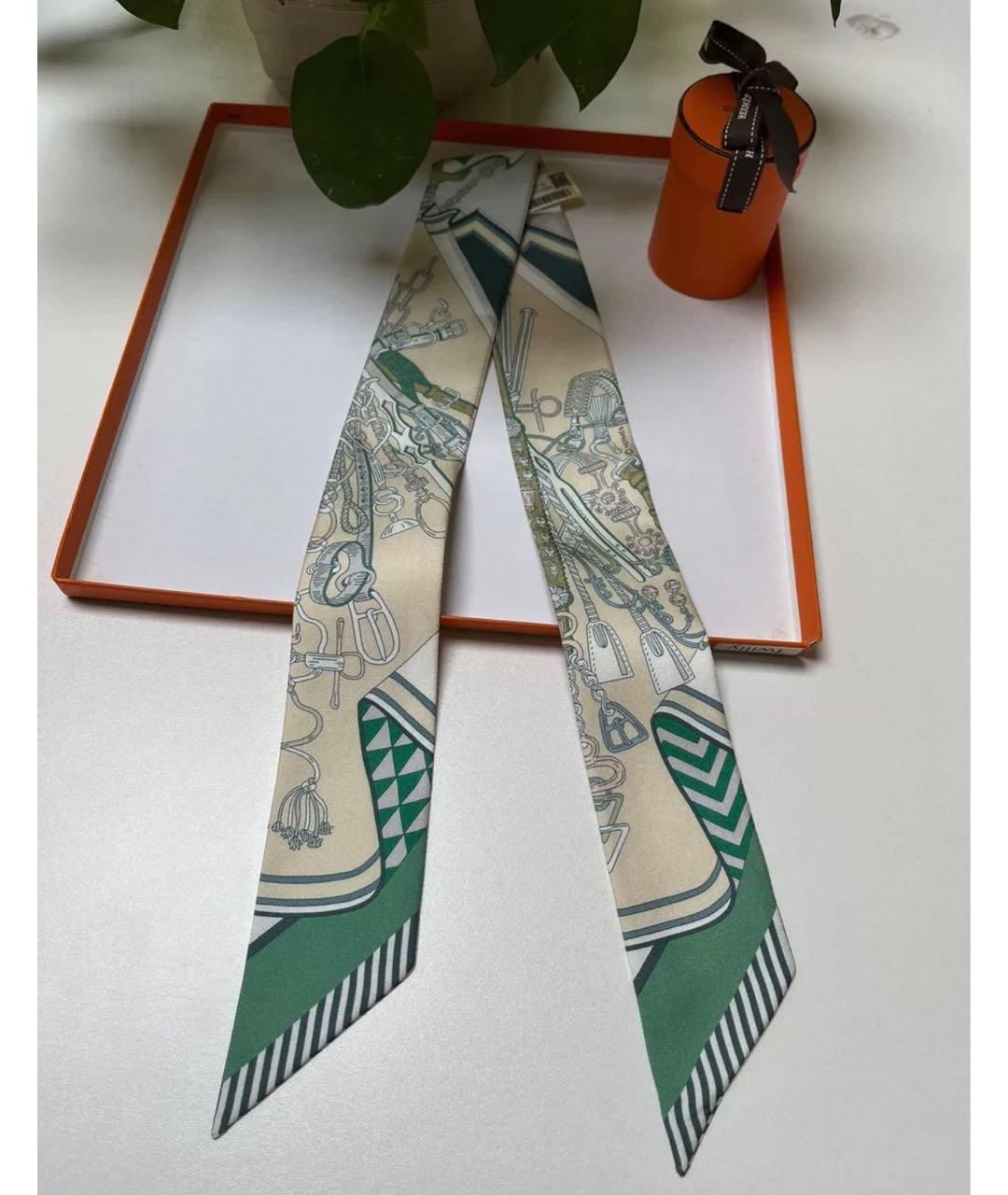 HERMES Мульти шелковый платок, фото 4