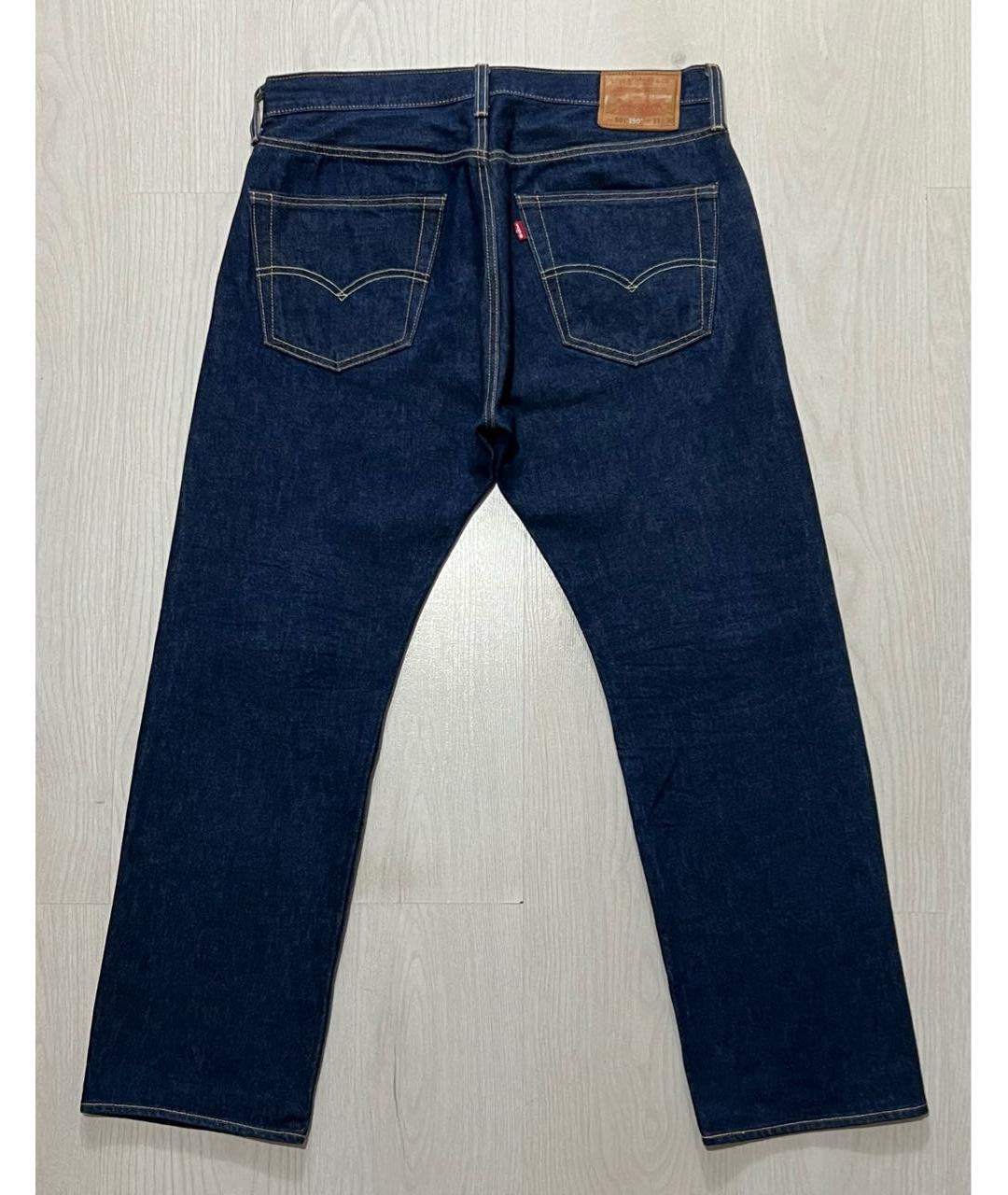 LEVI'S Темно-синие хлопковые прямые джинсы, фото 2