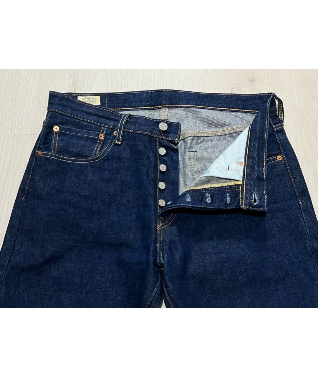 LEVI'S Темно-синие хлопковые прямые джинсы, фото 4