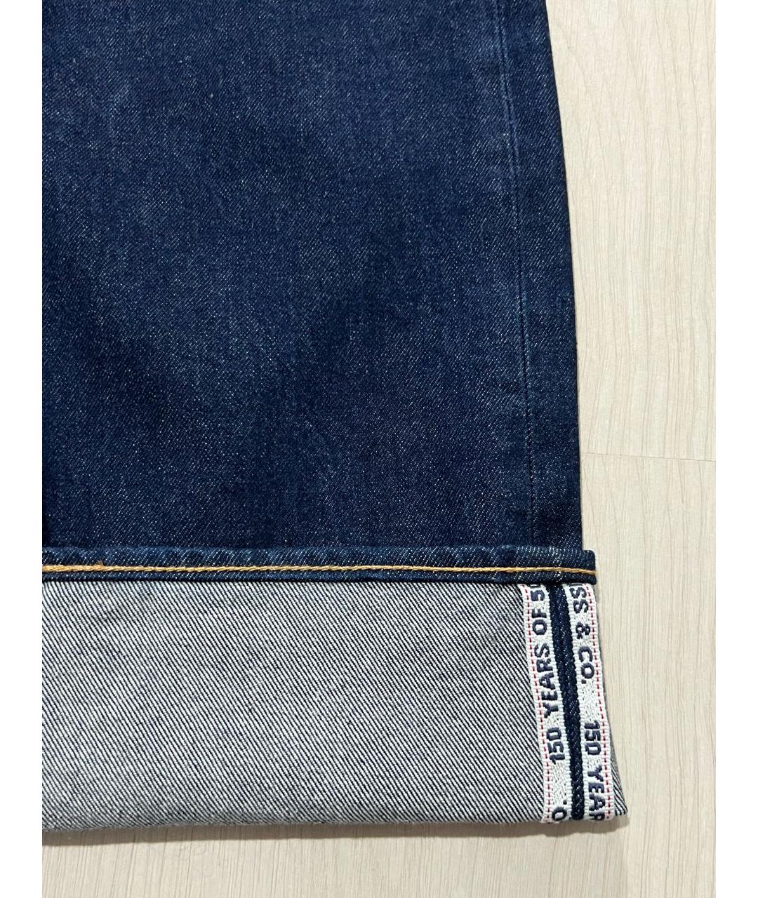 LEVI'S Темно-синие хлопковые прямые джинсы, фото 5