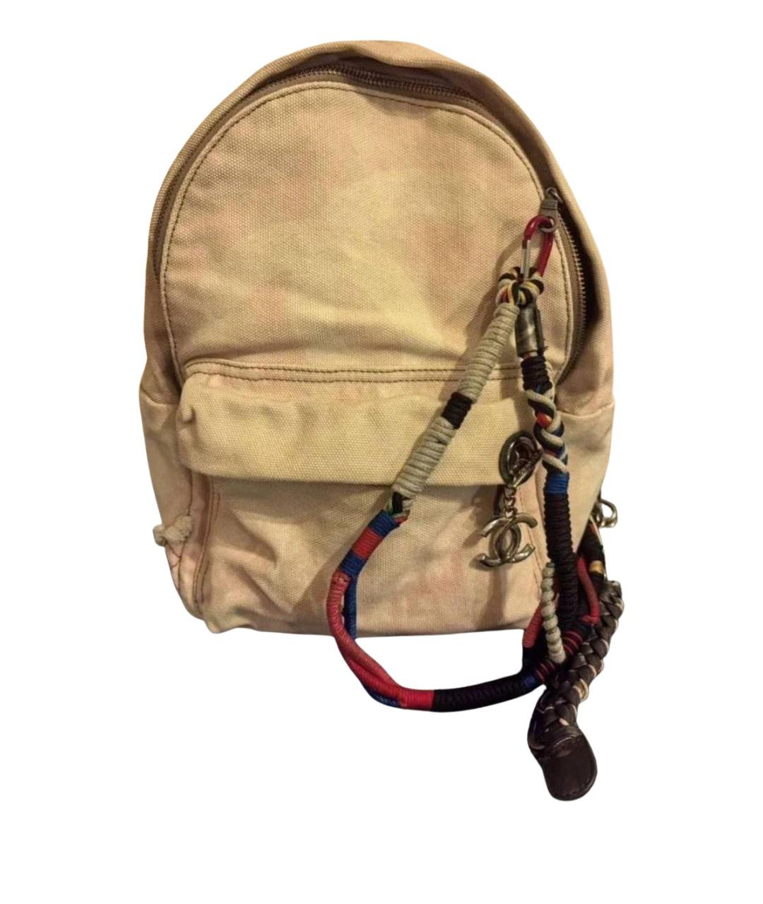 CHANEL Бежевый тканевый рюкзак, фото 1