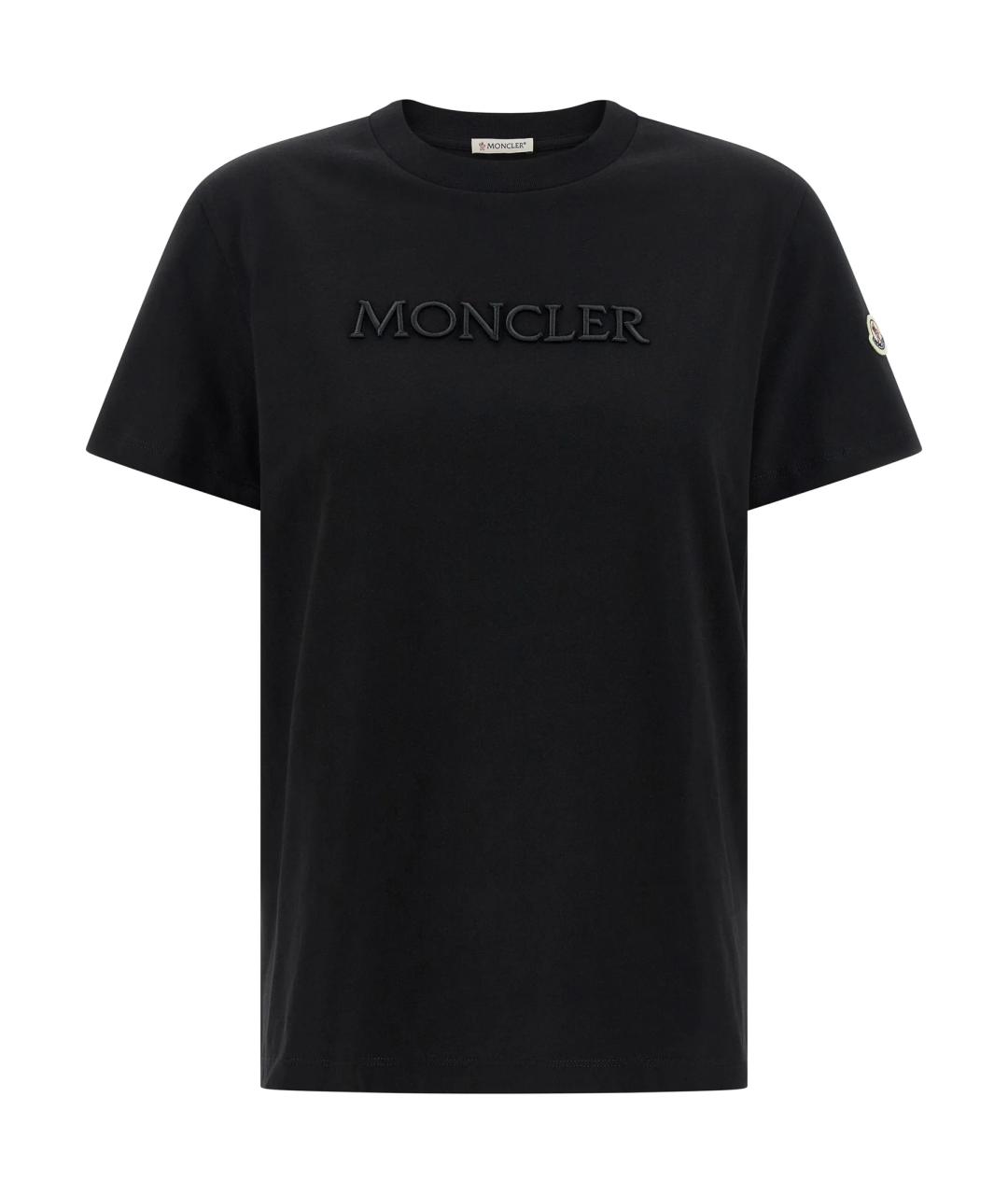 MONCLER Черная хлопковая футболка, фото 1