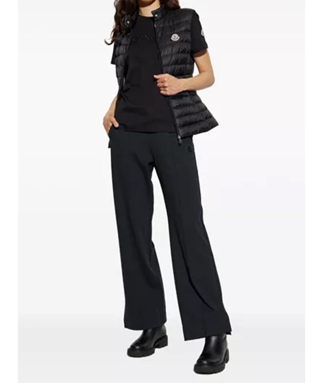 MONCLER Черная хлопковая футболка, фото 4