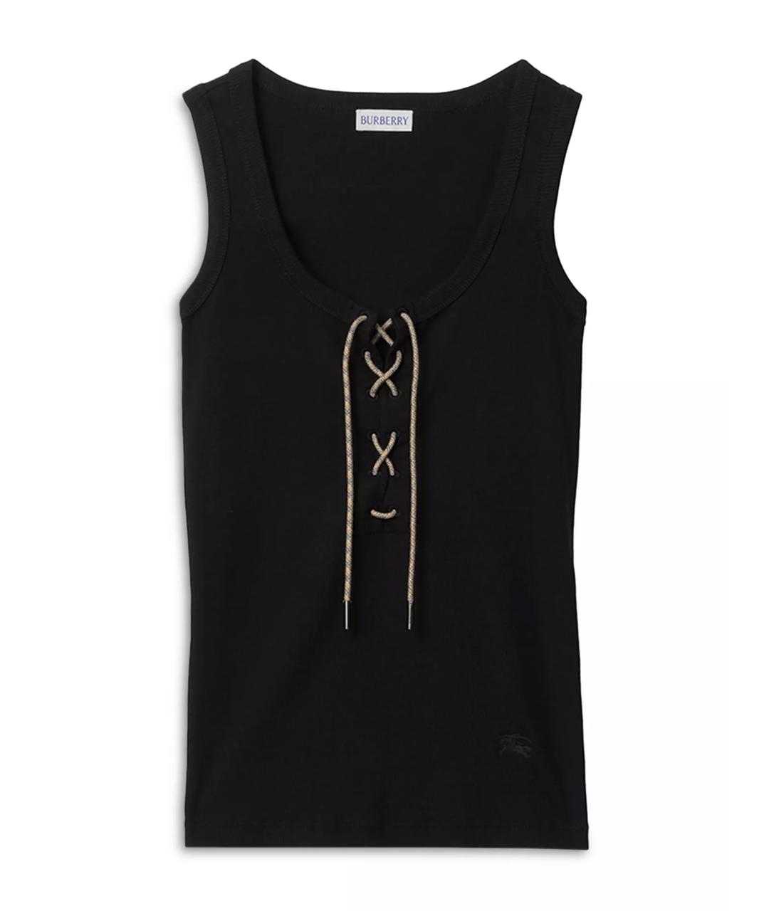 BURBERRY Черная хлопковая майка, фото 1
